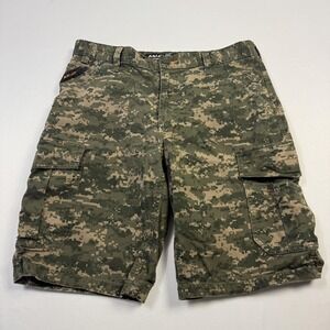 Ariat Rebar M4 Cargo Shorts Mens 32 Green Camo Stretch Canvas 11 Inseam Workwear